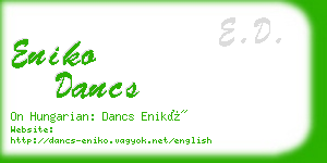 eniko dancs business card